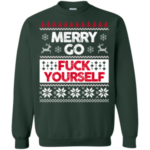 Merry Go Fuck Yourself Christmas Sweater, Long Sleeve - TeesGrab