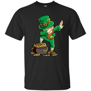 St Patrick's Day Dabbing Leprechaun Funny T-shirt - TeesGrab