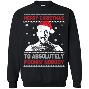 Conor McGregor: Merry Christmas to absolutely fookin nobody sweater, long sleeve - TeesGrab