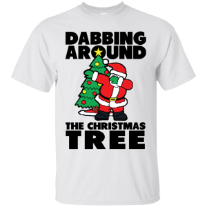 Santa Dabbing Around Christmas Tree T-shirt, Sweater - TeesGrab
